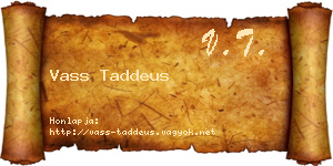Vass Taddeus névjegykártya